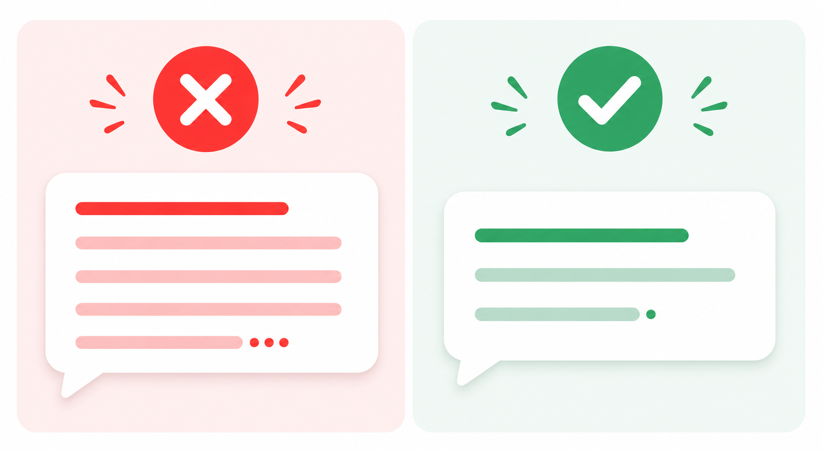 Side-by-side comparison of a good and a bad response to a negative Google review